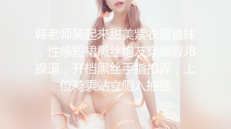 韩老师笑起来甜美紫衣眼镜妹，性感短裙黑丝炮友穿戴假JB操逼，开档黑丝手指扣弄，上位骑乘站立侧入抽插